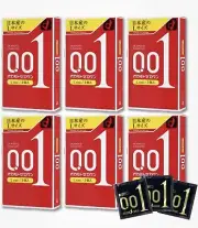 6 x OKAMOTO 001 Japanese product 0.01 mm Condoms LARGE Size (18 Pcs)