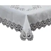 French Country Doily Victoria Ivory Lace Table Cloth 150x260cm