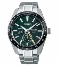 在飛比找Yahoo!奇摩拍賣優惠-SEIKO Presage 綠面麻葉圖紋GMT機械錶 6R6