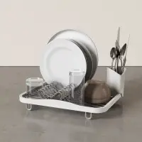 在飛比找博客來優惠-《Umbra》Sinkin餐具收納筒+碗盤瀝水架(雲朵白35