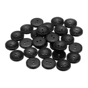 30pcs Wooden Sewing Button 18mm 2 Holes Round Craft Buttons, Black