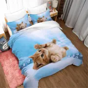 3D Blue Cat Kitty Quilt Cover Set Bedding Set Pillowcases 24