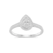 Facets of Love Pear Shaped Ring with 1/4ct of Diamonds in 18kt White Gold