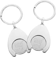 Tofficu 2Pcs Shopping Cart Key, Portable Zinc Alloy Shopping Cart Coin, Removable Metal Shopping Trolley Token Cart Coin Keychain For Shopping Cart