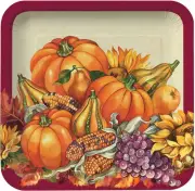 Creative Converting 8 Count 7" Square Paper Lunch Plates, Fall Plenty