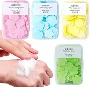 Petal Soap Sheets - One-time Dissolvable Petal Soap Sheets,Cleaning Washing Hand Bath Toiletry Paper Soap Sheets Petals Soap Flakes with Storage Box for