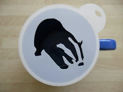 100mm badger design craft stencil and coffee stencil