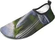 [BTCOWZRV] Water Shoes for Women Men Waterfall Landscape Water Sports Shoes Slip-on Breathable Lightweight Athletic Aqua Sock