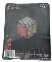 New Game of Thrones Noble House Sigils Cube Black T-Shirt Size Medium Sealed