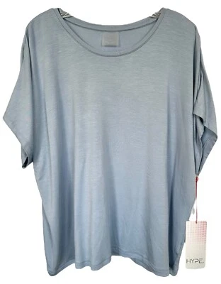 HYPE Women's Modal Active Top Short Sleeve Soft Breathable Size XL Powder Blue