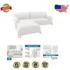 Cotton Blend Sectional Sofa Covers with Elastic Closure - Modern Decor