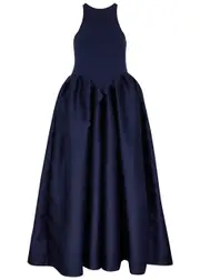 Marques' Almeida Taffeta and Stretch-cotton Maxi Dress - Navy - S (UK8-10 / S) S (UK8-10 / S)