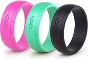 [Rinfit] Silicone Rings for Women and Men - Silicone Wedding Bands Sets for Him and Her - Patented Design Rubber Wedding Rings - 4Love Collection