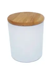 Cambridge Series with lid Large (White #4098)(Empty Glass Wax Candle Jar)