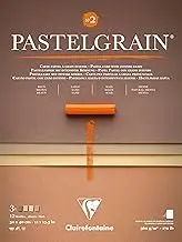 Clairefontaine 976062C Bloc Collé PastelGrain n°2-12 Feuilles Carte Spéciale Pour Pastels Secs - 30 x 40 cm 360 g - Assorti teintes Natural - Intercalaires en Papier Cristal