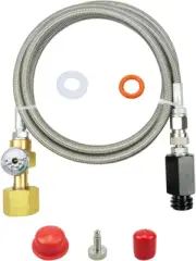 Upgraded 60In Fit for Soda Stream Adapter Hose Kit with Pressure Gauge CGA320 to