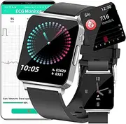 Blood Glucose Smart Watch, ECG+PPG Fitness Tracker with Heart Rate Blood Pressure Blood Oxygen Sleep Monitor, 8 Sports Modes Ip67 Waterproof Smartwatch,Silver