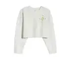 BP. Crop Organic Cotton Sweatshirt Women’s Size Medium White Cropped Graphic