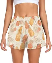 [FRODOTGV] Beauty Pineapples Womens Athletic Shorts Ouick Dry Lounge Shorts for Running Yoga Sports Beach S