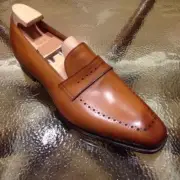 Buy Custom made Slip On Whole Cut Loafers Pointed Toe Leather shoes