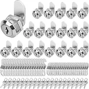 Cylinnda Cabinet Locks with Keys, 5/8" Cam Locks Keyed Alike, Tool Box Lock for Truck Pickup Mailbox Cabinet Cam Lock Toolbox Lock Replacement Set, Zinc Alloy (20 Pack, 5/8 Inch)
