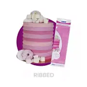 Side Scraper for Cake Decorating PME Ribbed Tall Patterned Edge, 10" Transparent