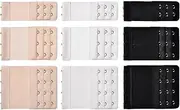 [Generic] 9 Pcs Bra Extender Bra Strap Extension Women's Elastic Extenders, 3 Colors (3 Rows x 2 Hooks, 3 Rows x 3 Hooks, 3 Rows x 4 Hooks) bra extenders 2 hooks, bra extenders 4 hook, women's bra extenders,
