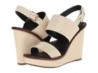 Tory Burch Lexington 110MM Ivory Leather Platform Wedge Sandals Size 10