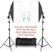 50X70Cm Softbox 45W/70W Bulb Photography Studio Photo Lighting Kit Continuous Li