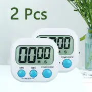 2 pcs Digital Kitchen Timer Magnetic Cooking LCD Large Count Down Up Clear