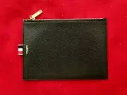 THOM BROWNE PEBBLE GRAIN Leather Large Coin/Multi Purpose Pouch