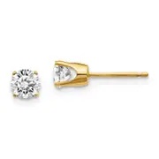 14y .75ct. I1 J K Diamond Stud Push on Post Earrings