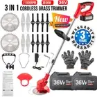 3000W 36V Cordless Grass Lawn Trimmer Edge Brush Cutter Blade Whipper Snipper