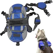 Dog Backpack Harness, Travel Camping Dog Saddle Bag Dog Hiking Backpack with Reflective Strips for Small Medium Dogs (S)