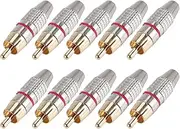 Suesacy Adapter Audio Coaxial Cable Connector Plug Seamless 10 pcs