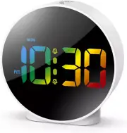 Digital Alarm Clock for Teens, Alarm Clocks Bedside with Large Curved LED Displa