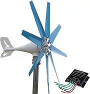 HENGJINGTR 14000W 8 Blades Wind Turbine Generator Kit with Charge Controller Windmill Power Wind Power Generator for Marine RV Home(12V 24V 48V 220V)