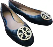 Msrp $248 Tory Burch QUILTED CHELSEA Ballet Flats in Black size 7