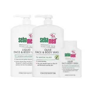 【SEBAMED 施巴】潔膚露1000ml+橄欖潔膚露1000ml+潔膚露200ml(總代理)