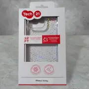 Tech 21 EvoSparkle Holographic Case for Apple iPhone 2022 6.1 (14 Pro) Clear A6