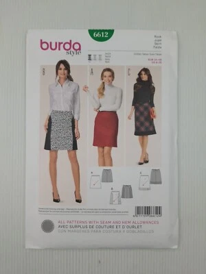 Burda Sewing Pattern 6612 Women's Skirt Pattern Size US 8-20 EUR 34-46 NEW