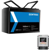 Gentrax 12V 100Ah Lithium Battery + 12V 30A DC-DC Charger MPPT Solar Controller Bluetooth