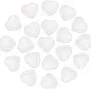 uxcell 20 Pcs Natural Heart Shaped Crystal Stone, 0.8 Inch Mini Polished Love Gemstone Crystal, Pocket Rock Engraved Worry Stones for Women Gifts Meditation, White