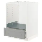 METOD / MAXIMERA base cabinet for oven with drawer, white/Bodbyn grey, 60x60x80 cm