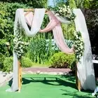 2.3ft*18ft Curtain 70*550cm Arch Fabric Backdrop Bridal Chiffon Decoration