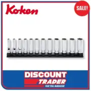 Koken Z Series Socket Set 3/8" Dr.12 Peice on Magnetic Rail 7-19mm - RS3300MZ/12