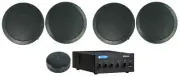 Crown 70v Amplifier+(4) Black 6.5" Commercial Ceiling Speakers + Wifi Receiver