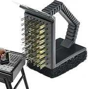 Grill Cleaner | Grill Scraper for Outdoor - Right Angle Copper Wire Scraper Tool for Barbecue Cooking Smoker Griddle Charcoal Fryer Oven Grilling Travel Picnic Camping