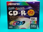 Memorex CD-R 20 Pack Multicolor48X Multi Speed