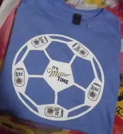 NEW MEN'S IT'S MILLER TIME QATAR 2022 WORLD CUP BLUE SHORT SLEEVE T-SHIRT L